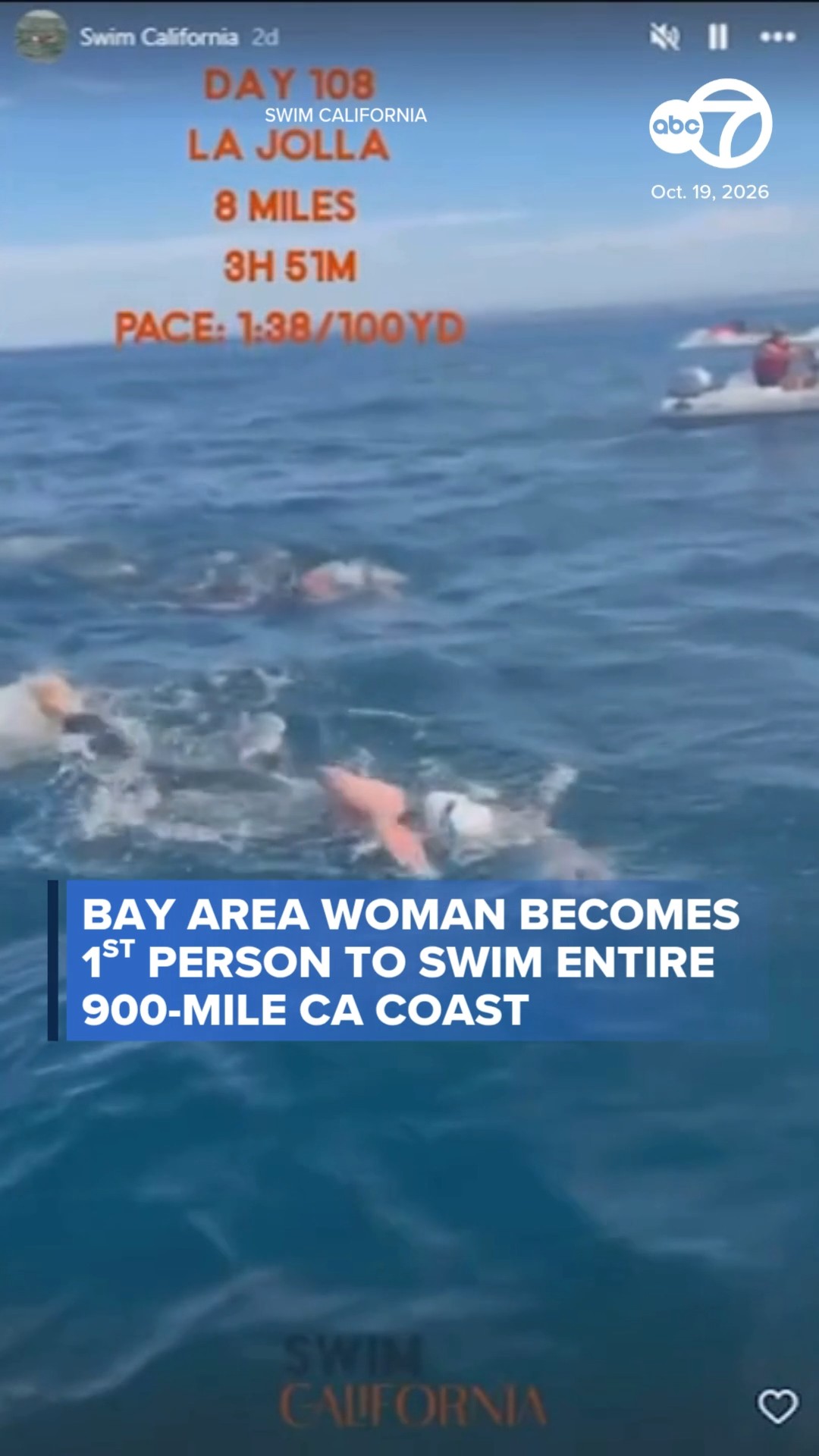 Bay Area woman becomes 1st person to swim entire 900-mile CA coast