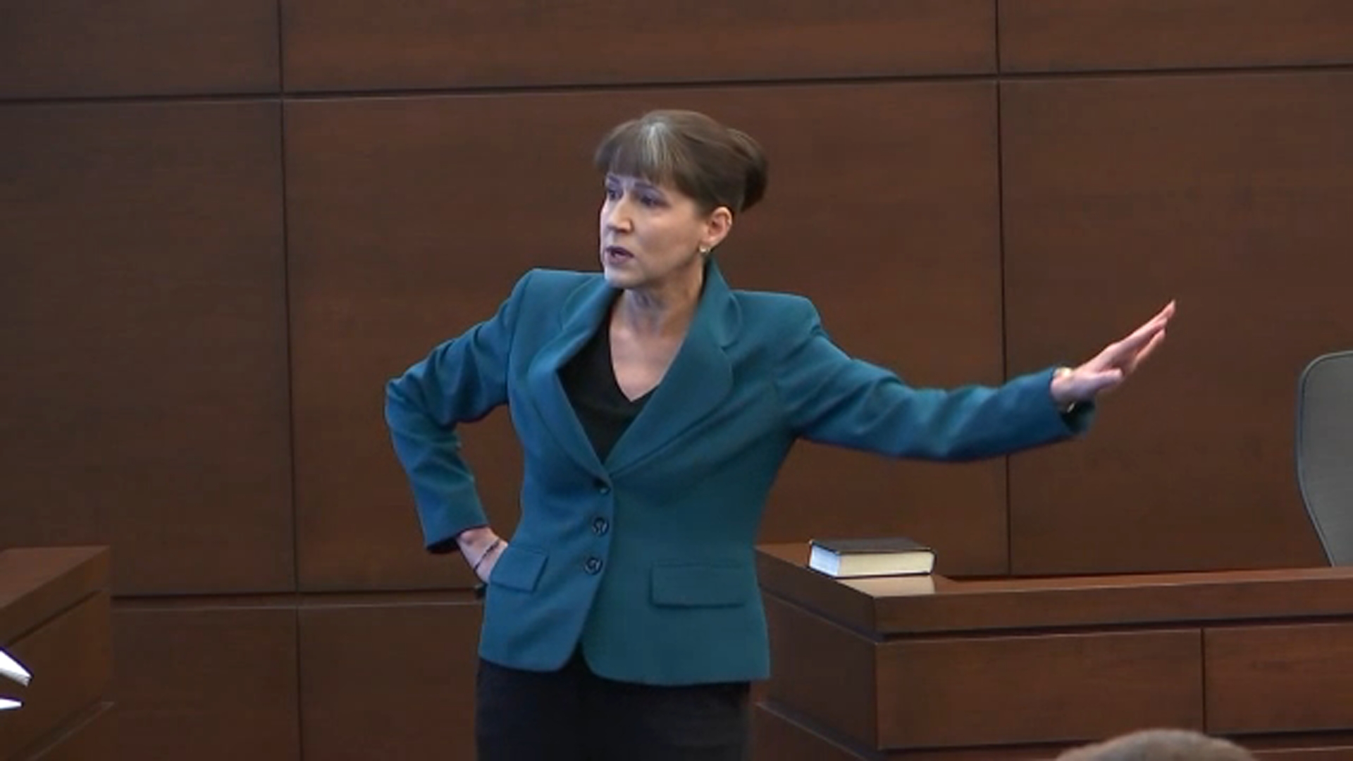 The second attorney for the state delivers her closing arguments on Thursday, Oct. 22, 2026