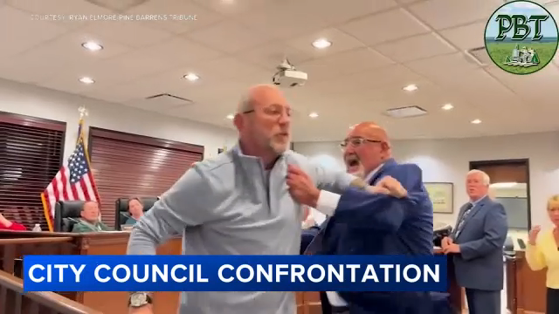 Video shows mayor charging at resident during council meeting