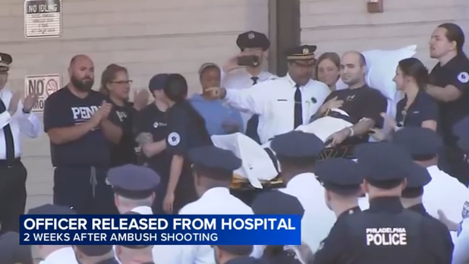 Philly Police and Hospital Staff Applaud Officer Shot 12 Times as He Leaves Medical Center