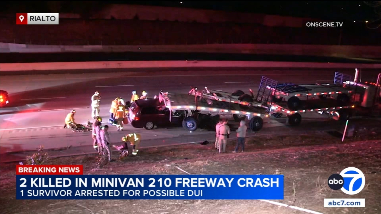 2 dead after minivan slams into semi-truck on 210 Freeway in Rialto 2 dead after minivan slams into semi-truck on 210 Freeway in Rialto