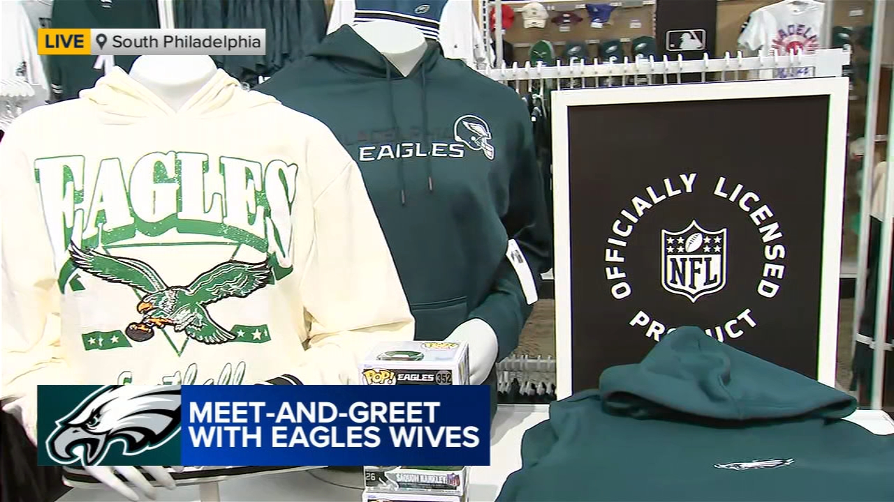 Eagles players' wives help boost spirits at new South Philly fan shop