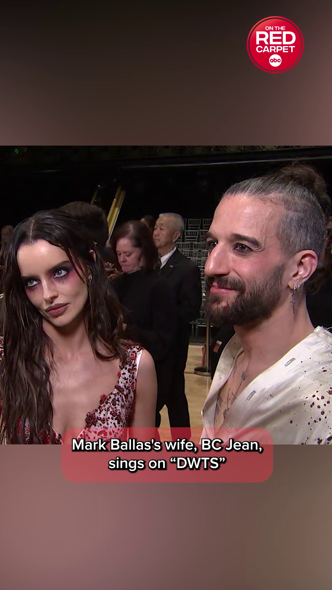 Mark Ballas on his wife singing during "DWTS" Horror Movie Night!