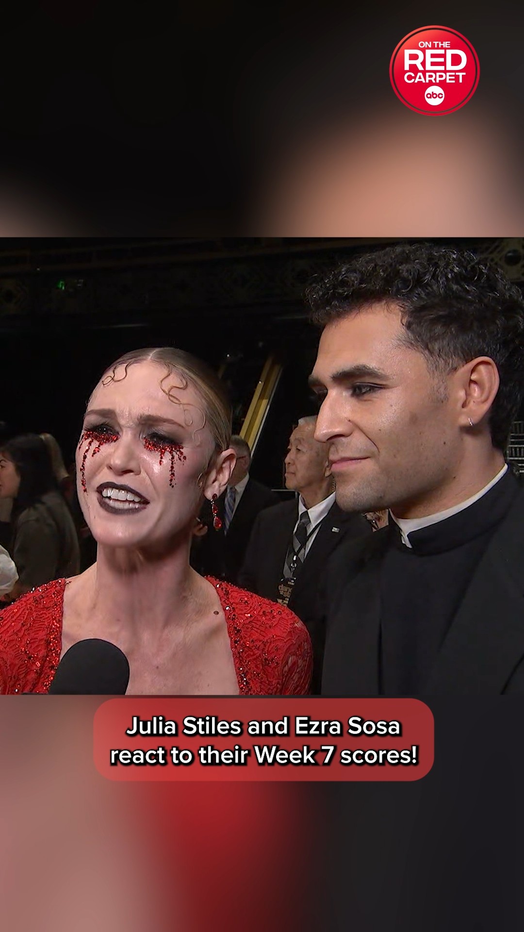 Julia Stiles and Ezra Sosa react to their Week 7 scores!