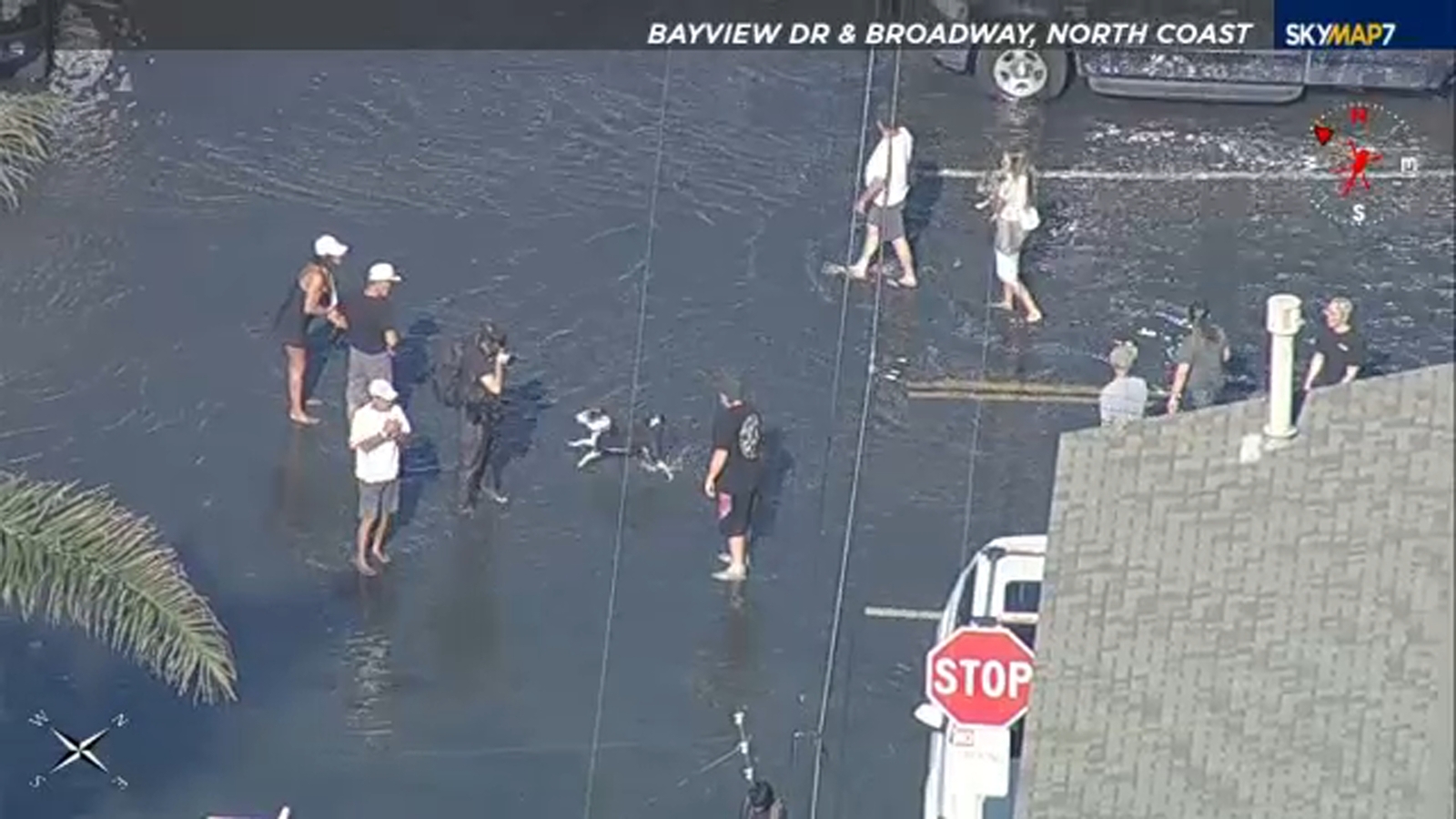 High tides flood section of PCH in Sunset Beach
