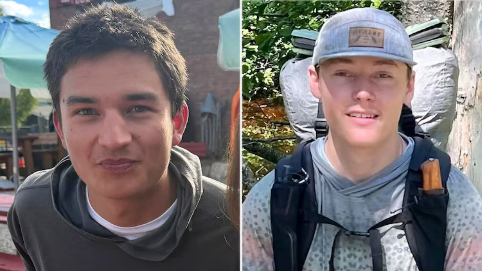 Two Colorado hikers, Kaden Matsuda, left, and Jackson Donlon, are missing after planning to climb Ice Mountain.