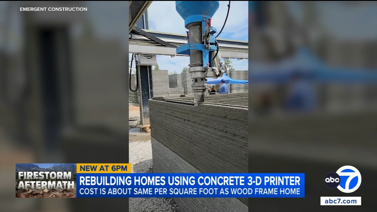 Concrete 3D printer rebuilding home in Altadena following Eaton Fire