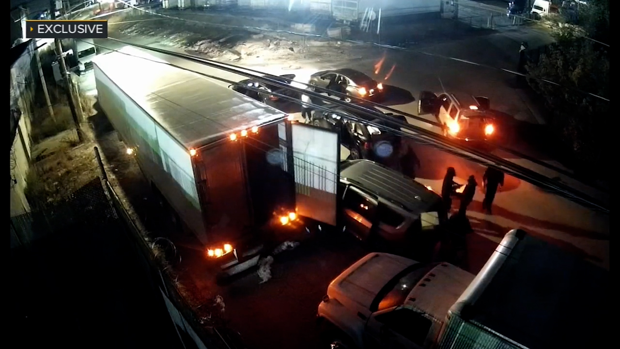 Image shows a video screenshot of suspects in meat heist in Northeast Philadelphia on Oct. 29, 2026.