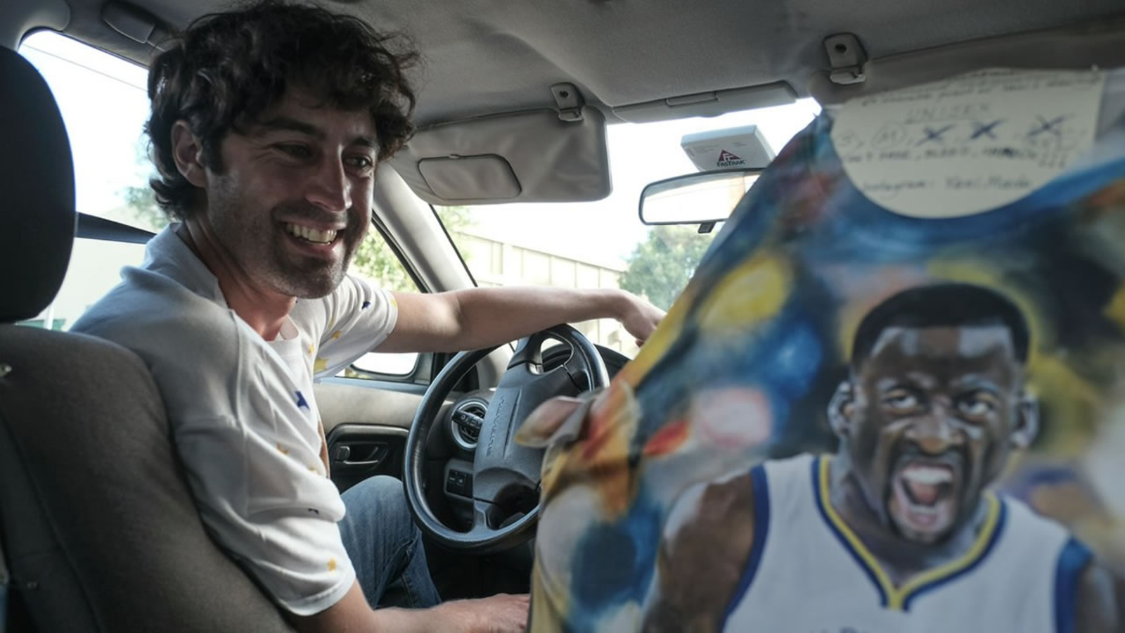 Serendipity: Klay Thompson climbs into Uber driven by Warriors fan creating remarkable t-shirt