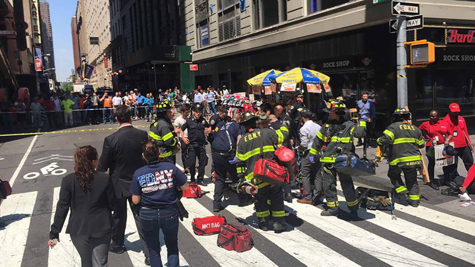 PHOTOS: 1 dead, dozens injured after car hit pedestrians in New York's ...