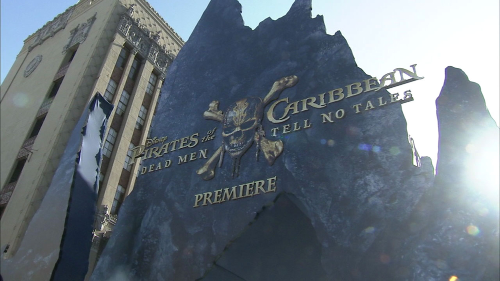 Cast of 'Pirates of the Caribbean' walk the 'ocean carpet' in Hollywood