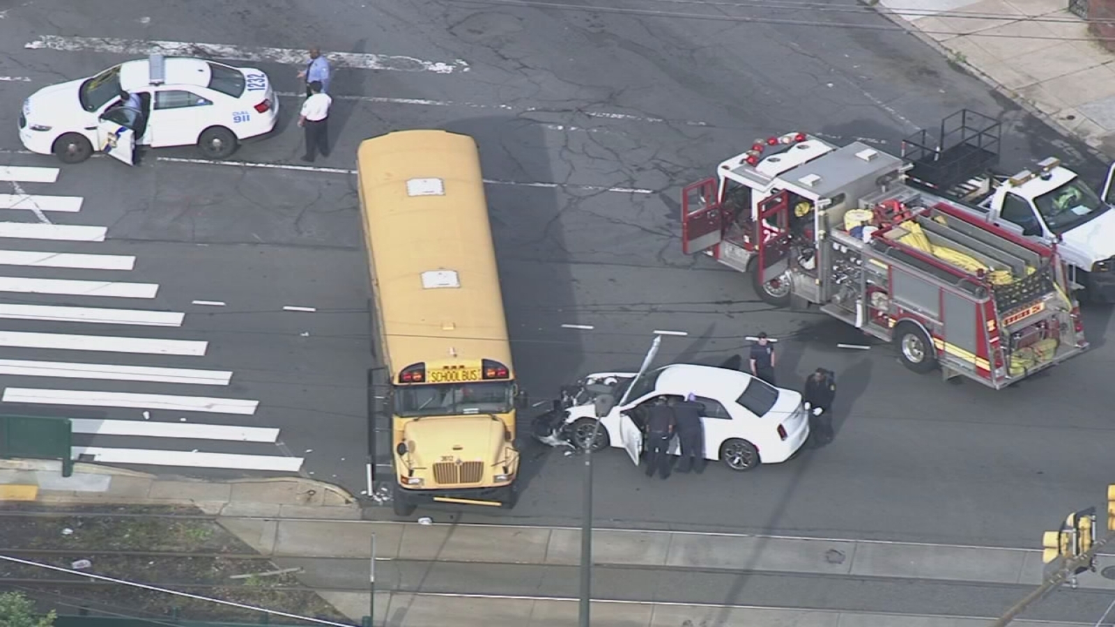 Student and driver hurt in school bus crash in Southwest Philadelphia ...
