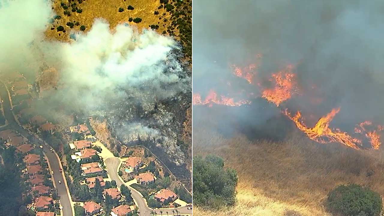 Brush fire erupts in Westlake Village