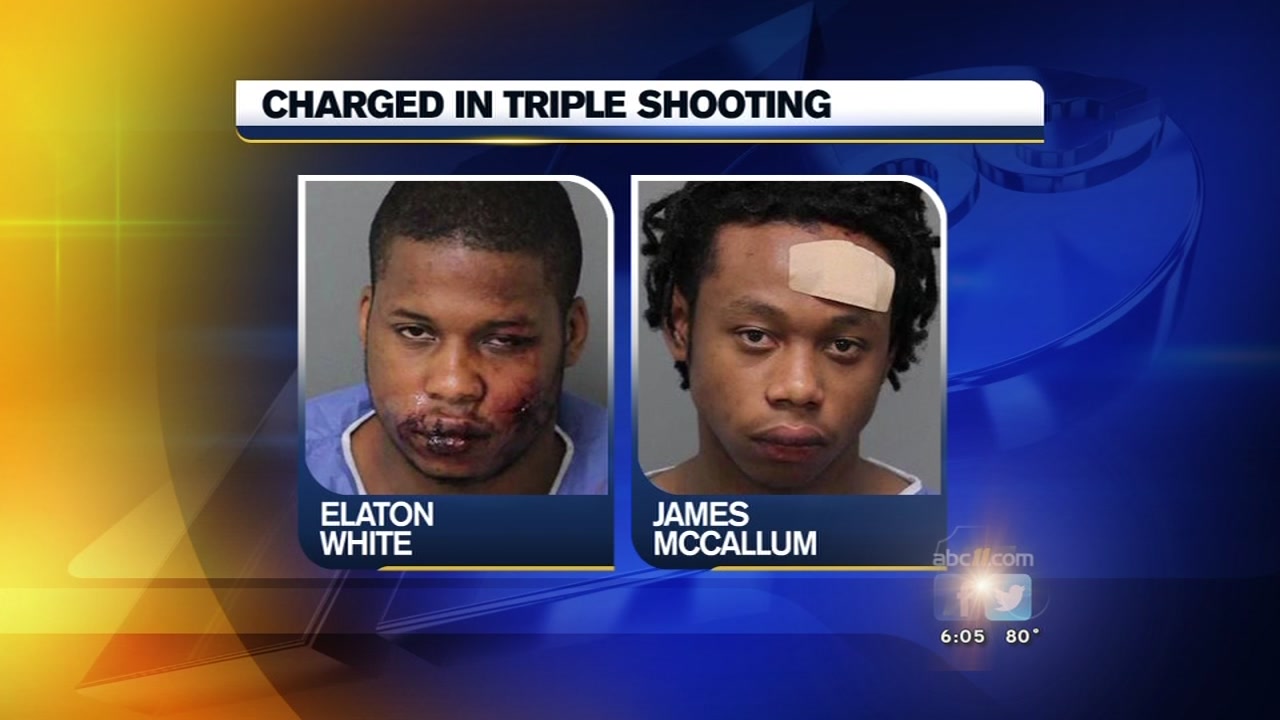 Two charged in triple shooting