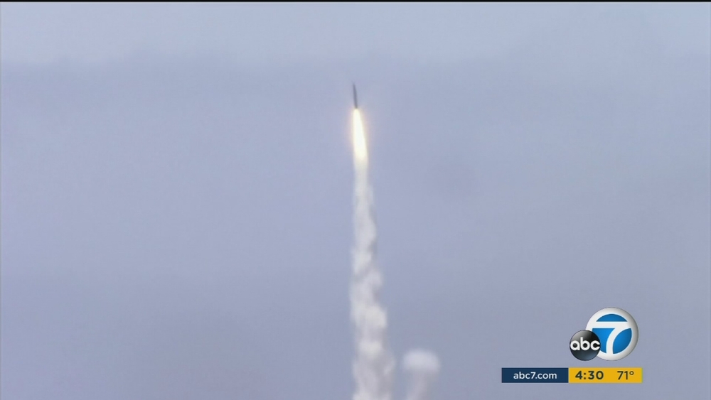 Missile launches from CA base, intercepts test warhead