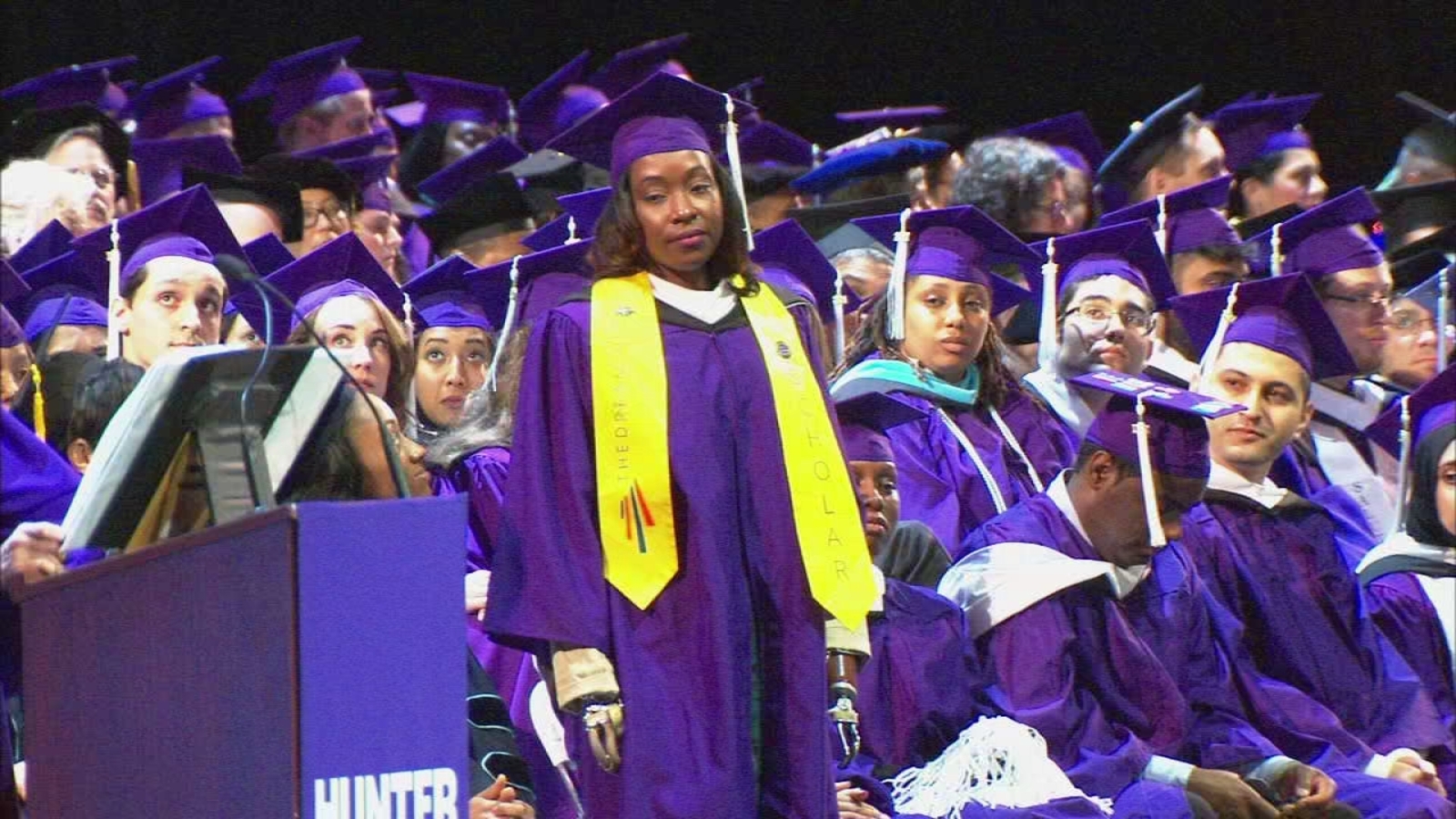 Darline Bertil honored at Hunter College graduation ceremony ABC7 New
