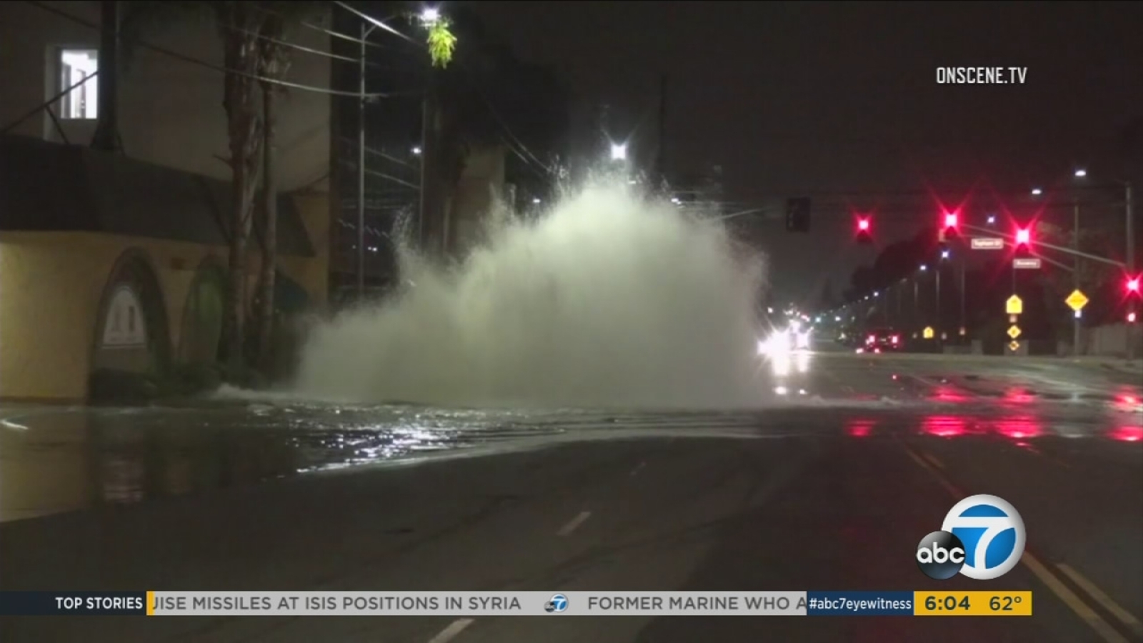 Tarzana water main break causes sinkhole - ABC7 Los Angeles