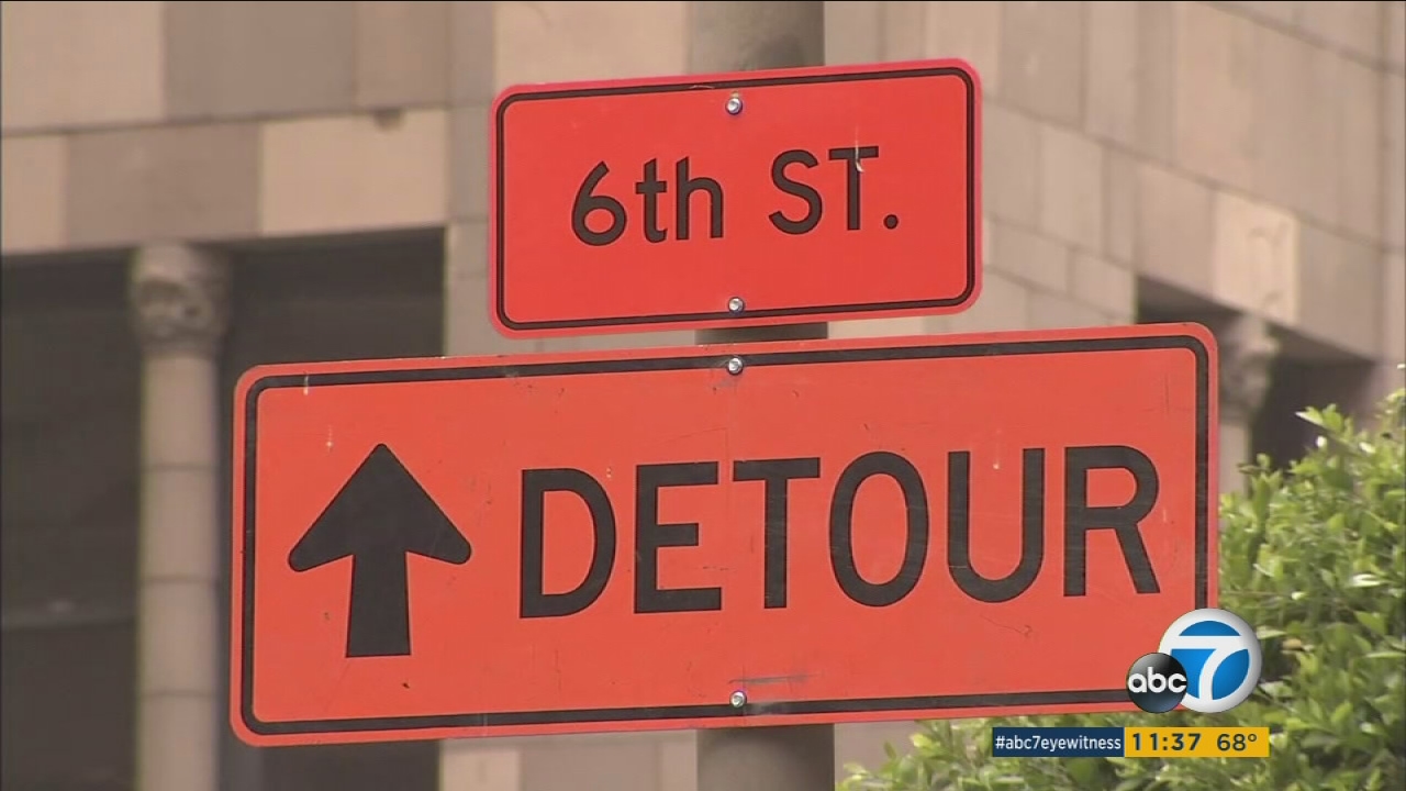 Stretch of 6th Street in DTLA closed due to construction