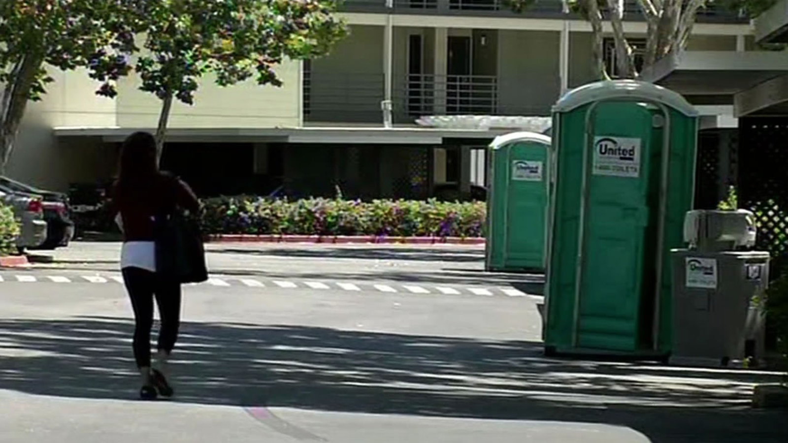 Portable toilets installed for Pleasanton apartment complex without