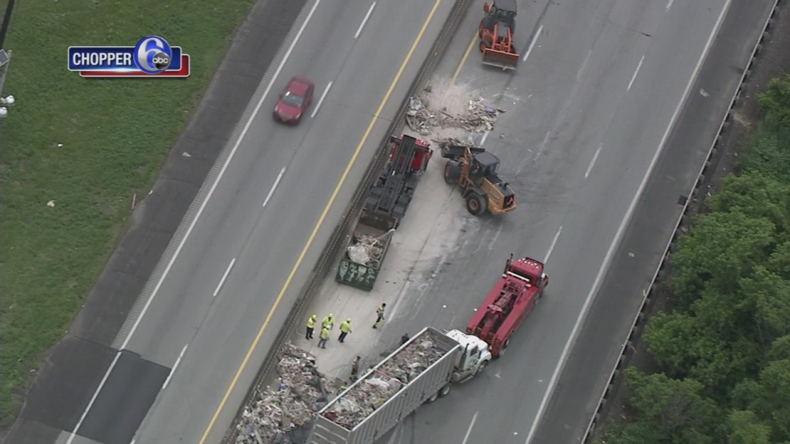 Overturned trash truck creates major backup on Pennsylvania Turnpike in ...