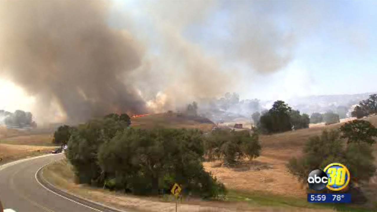 Highway 41 grass fire