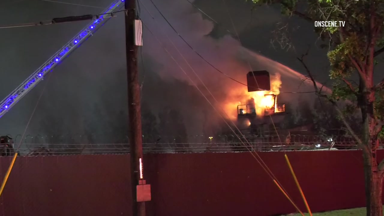 Raw video: Crane fire near Houston Ship Channel 