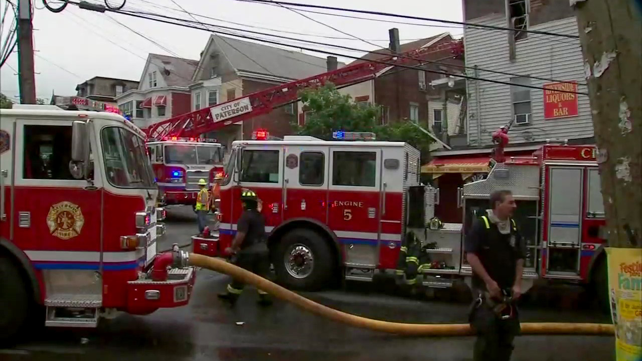 4-alarm fire burns in Paterson, New Jersey