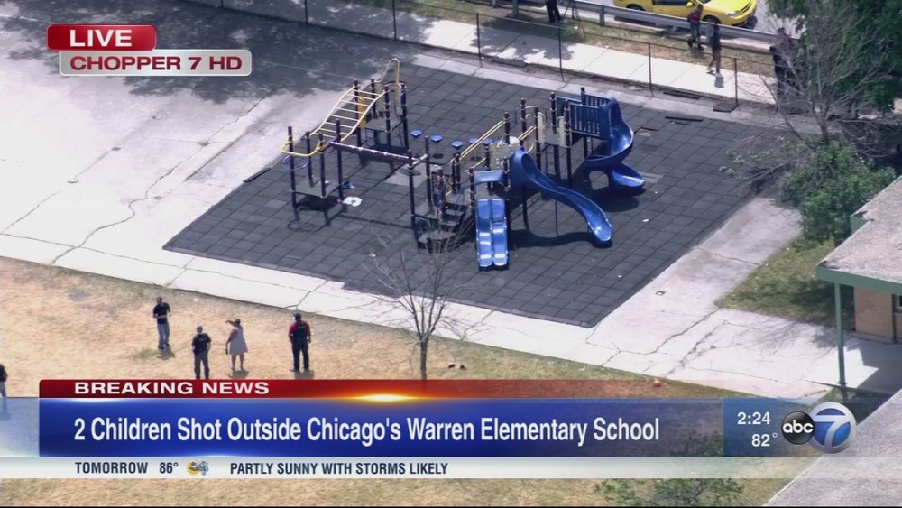 2 girls shot outside South Side school