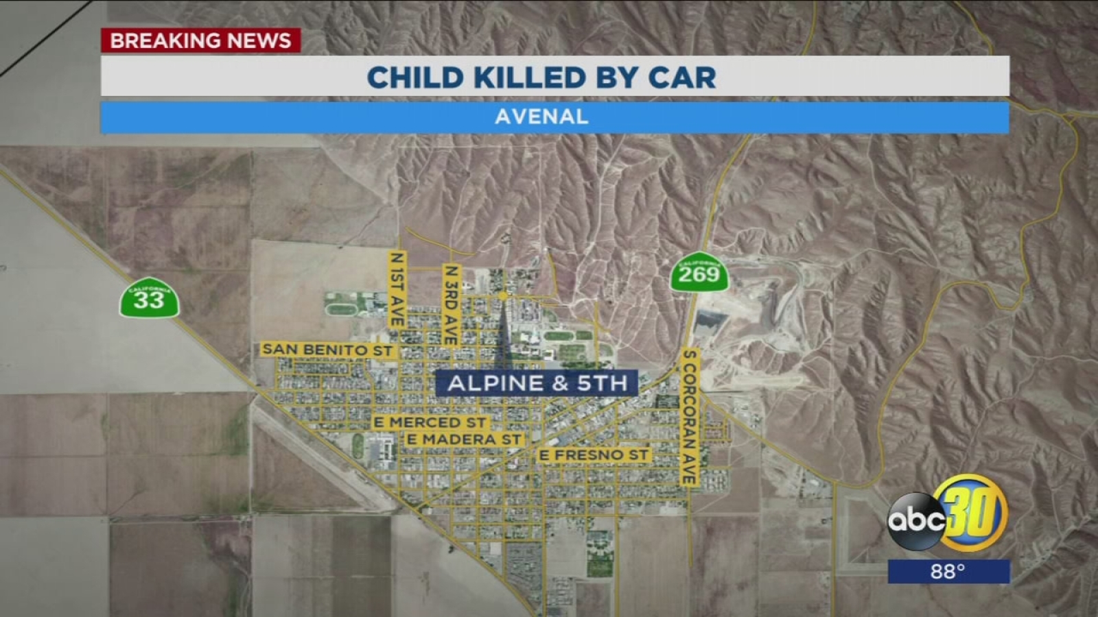 2yearold killed after being hit by car in Avenal ABC30 Fresno