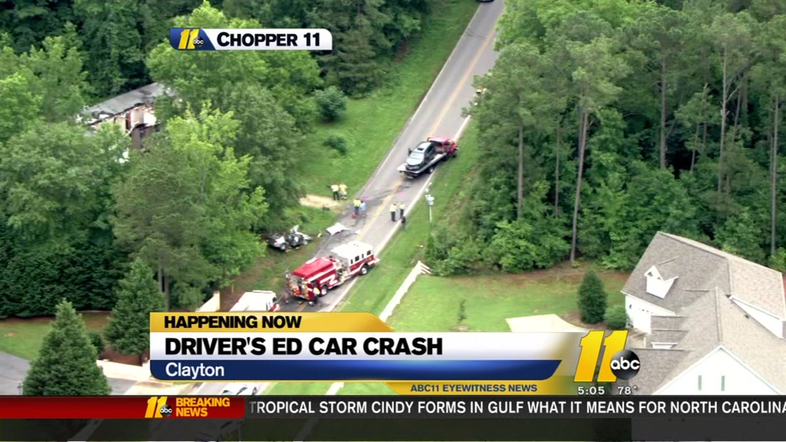 Driver education vehicle involved in serious crash in Clayton ABC11