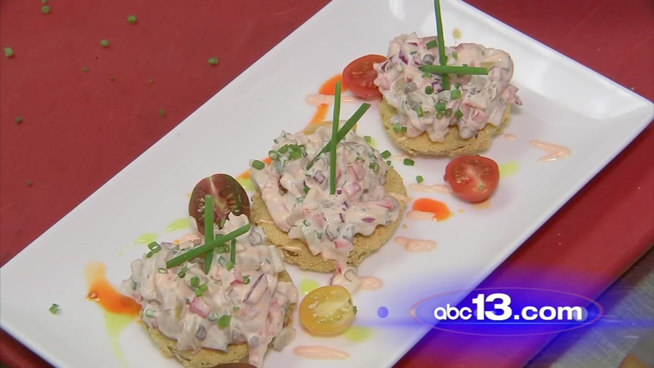 Fried green tomatoes with shrimp salad recipe