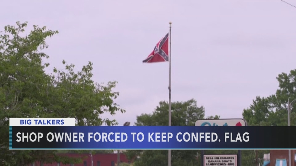 Restaurant owner can't remove Confederate flag flying over business