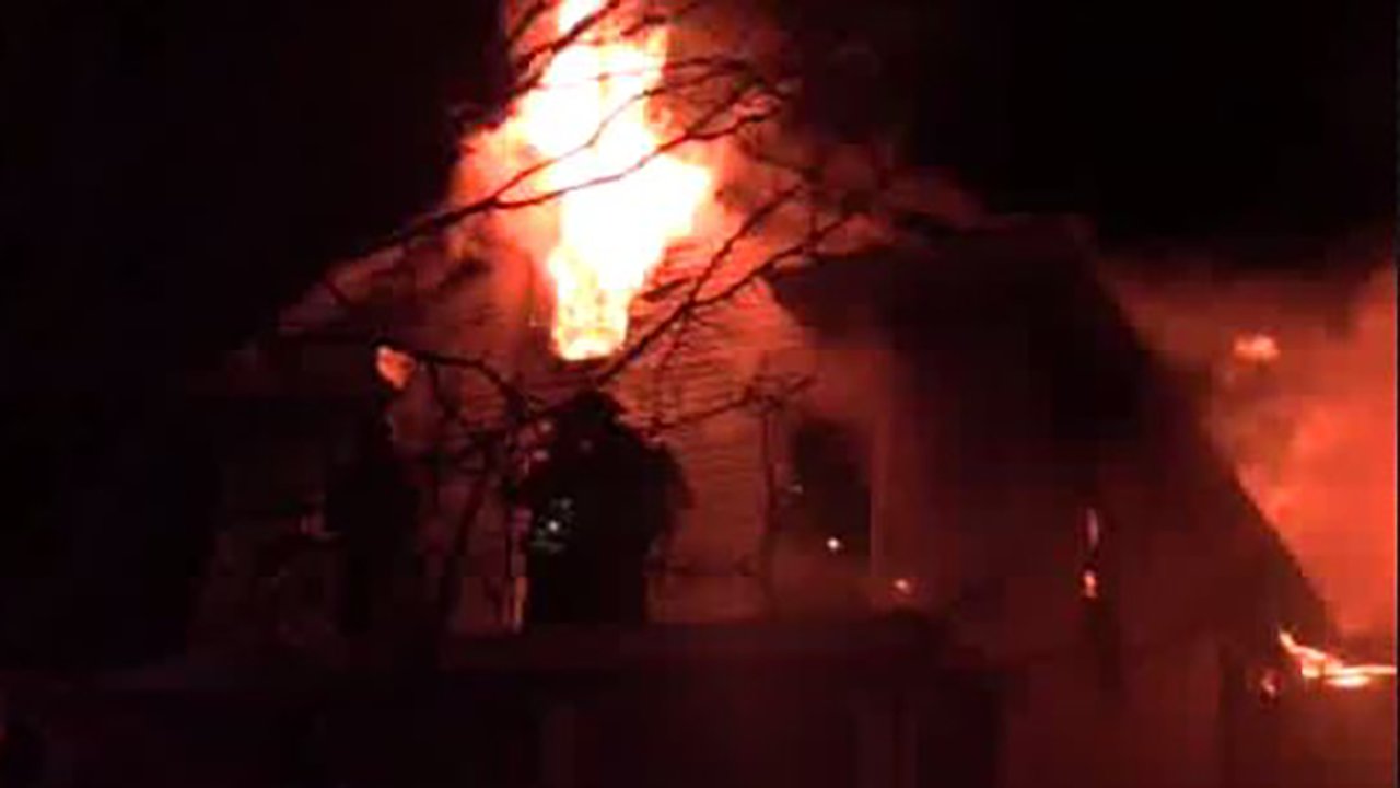 Fire tears through a home in Paterson, N.J.