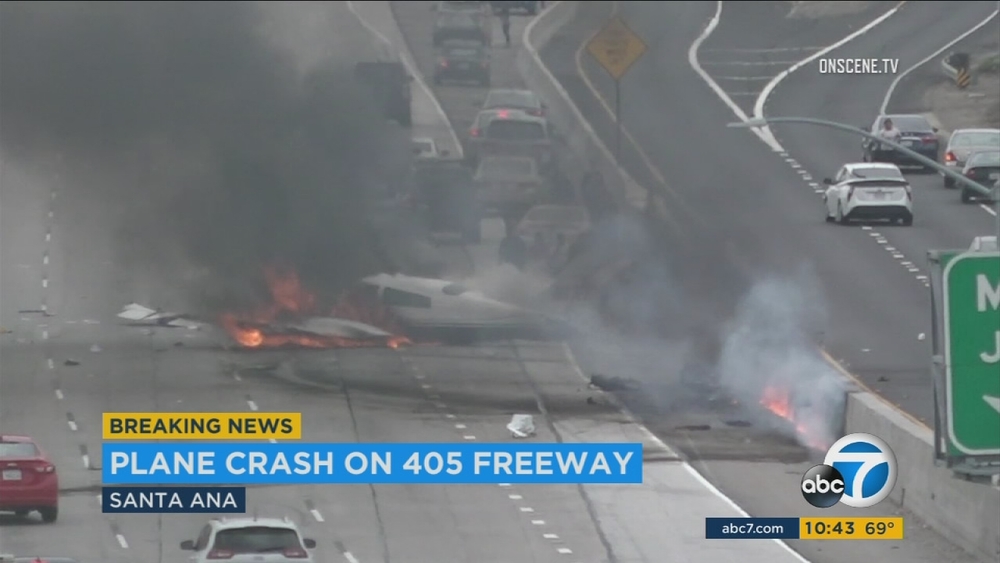 Video shows plane crash scene immediately after impact