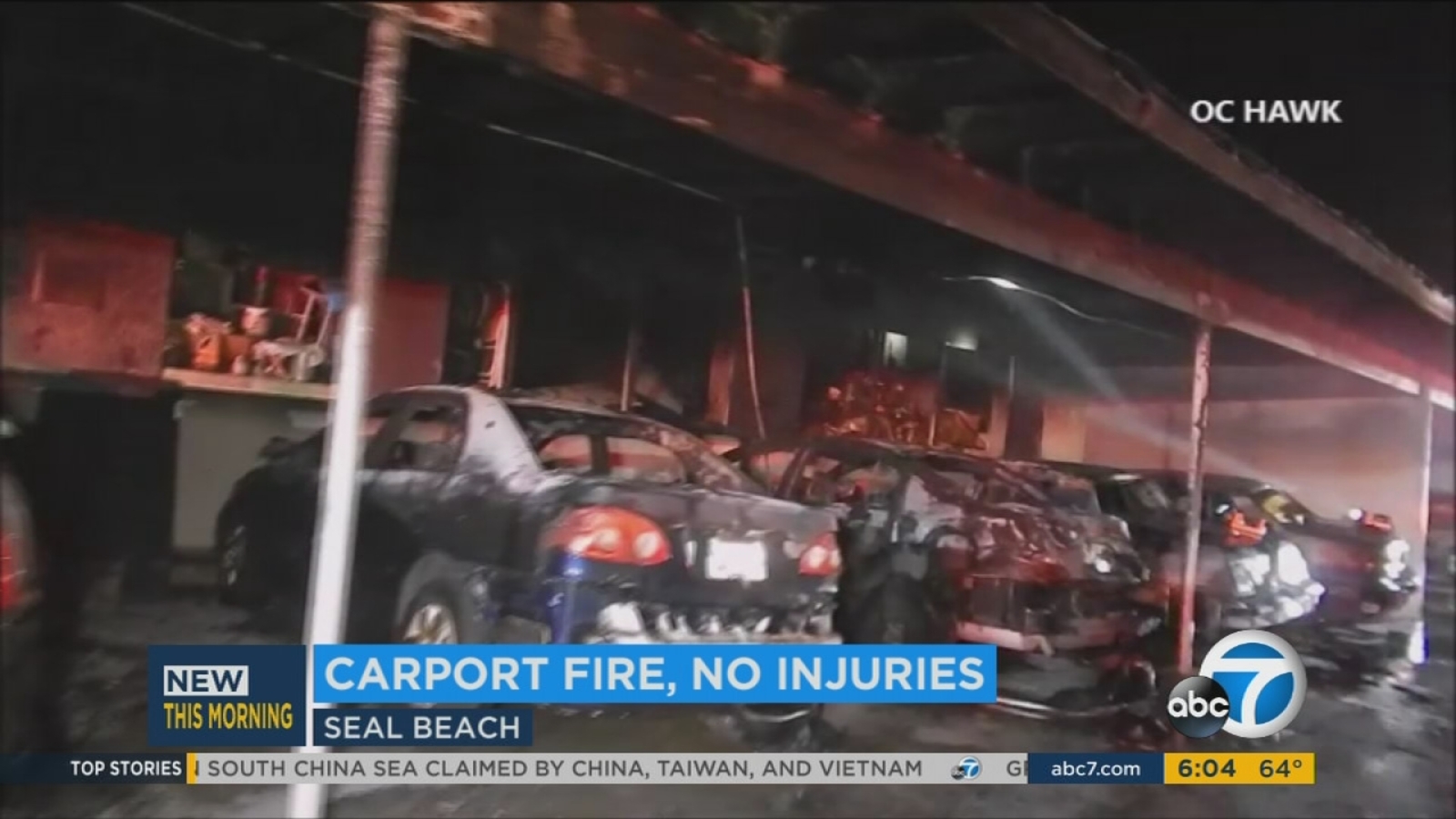Carport fire damages 7 cars in Seal Beach retirement community ABC7