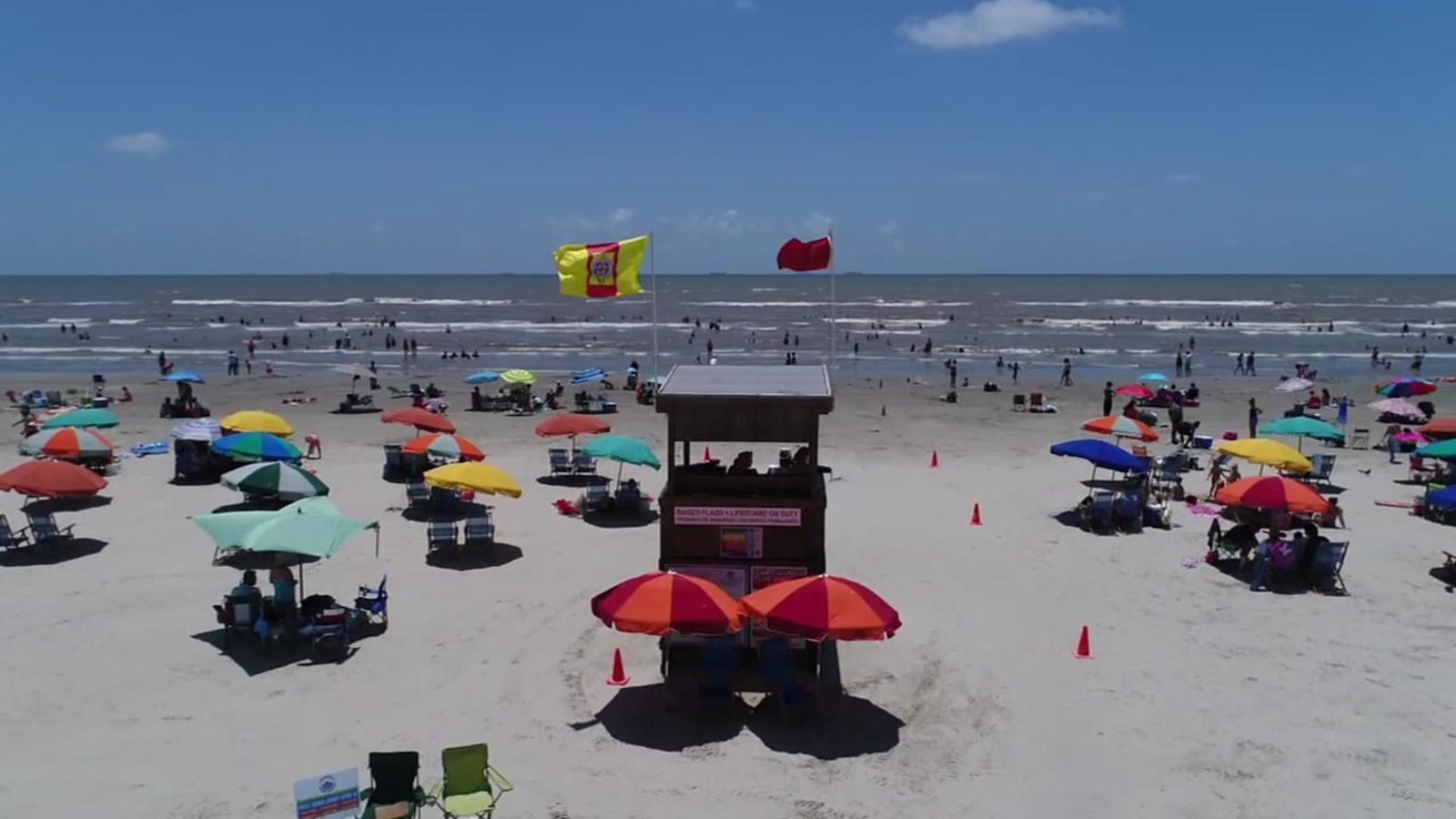 Surfs up! SkyDrone13 captures red flags at Galveston Beach ABC13 Houston