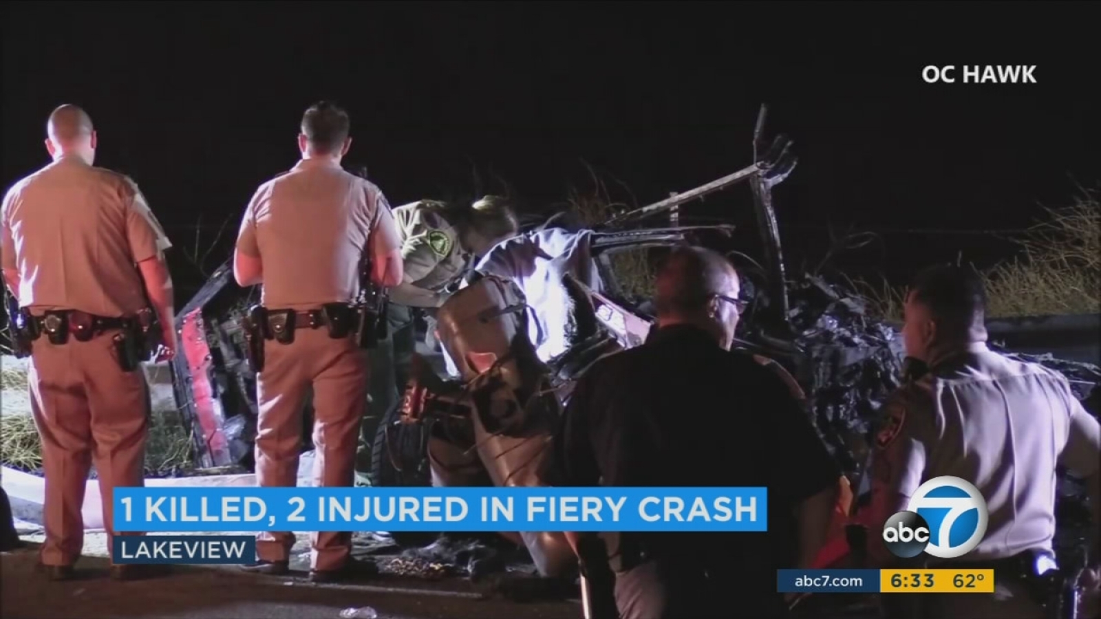 2 dead, 1 injured after fiery car crash in Lakeview ABC7 Los Angeles