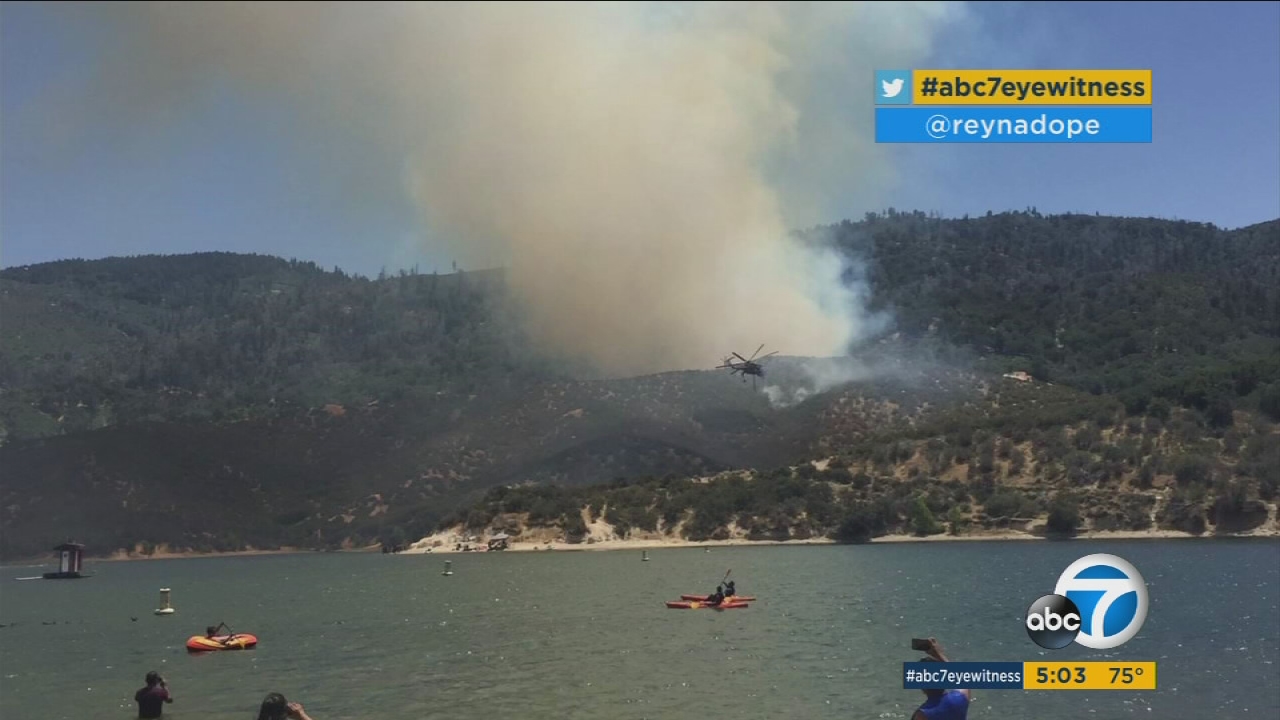 Silverwood Lake brush fire prompts evacuations