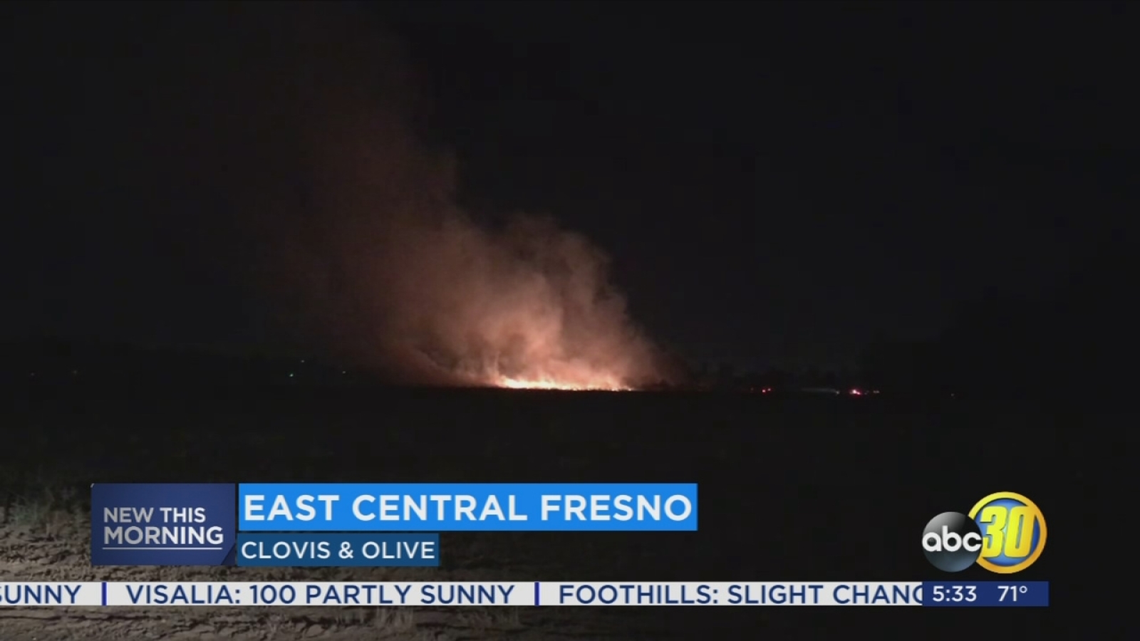Fireworks blamed for grass fire in East Central Fresno - ABC30 Fresno