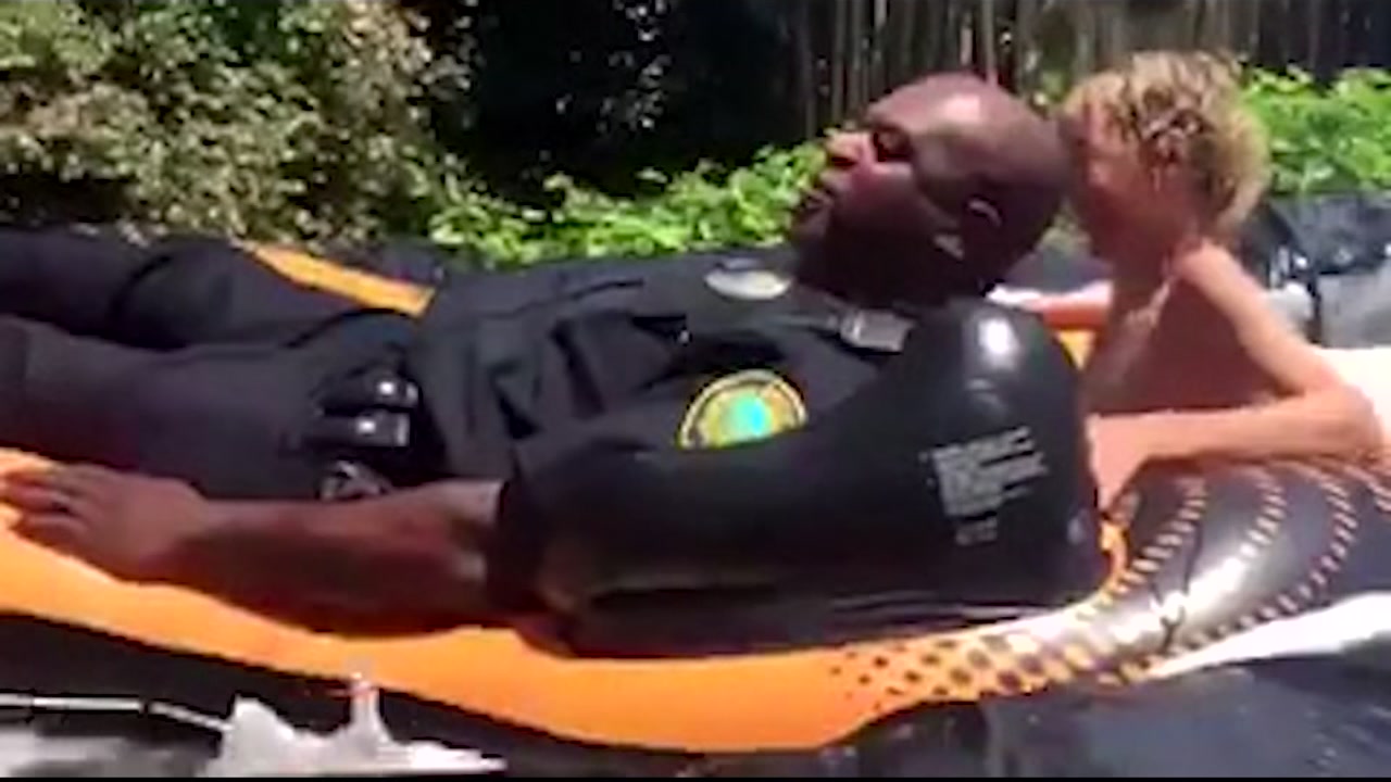 Cops join Slip N' Slide party after noise complaint