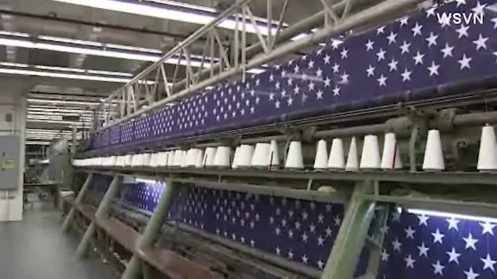 People with disabilities employed making American flags