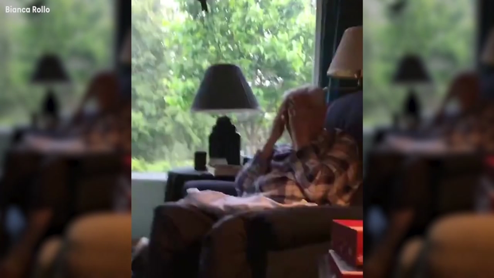 Great-grandfather-to-be has emotional reaction to news