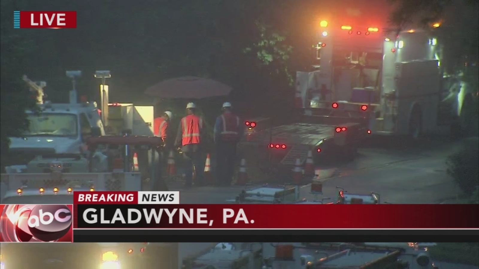 Underground fire knocks out gas service in Gladwyne, Pa. 6abc