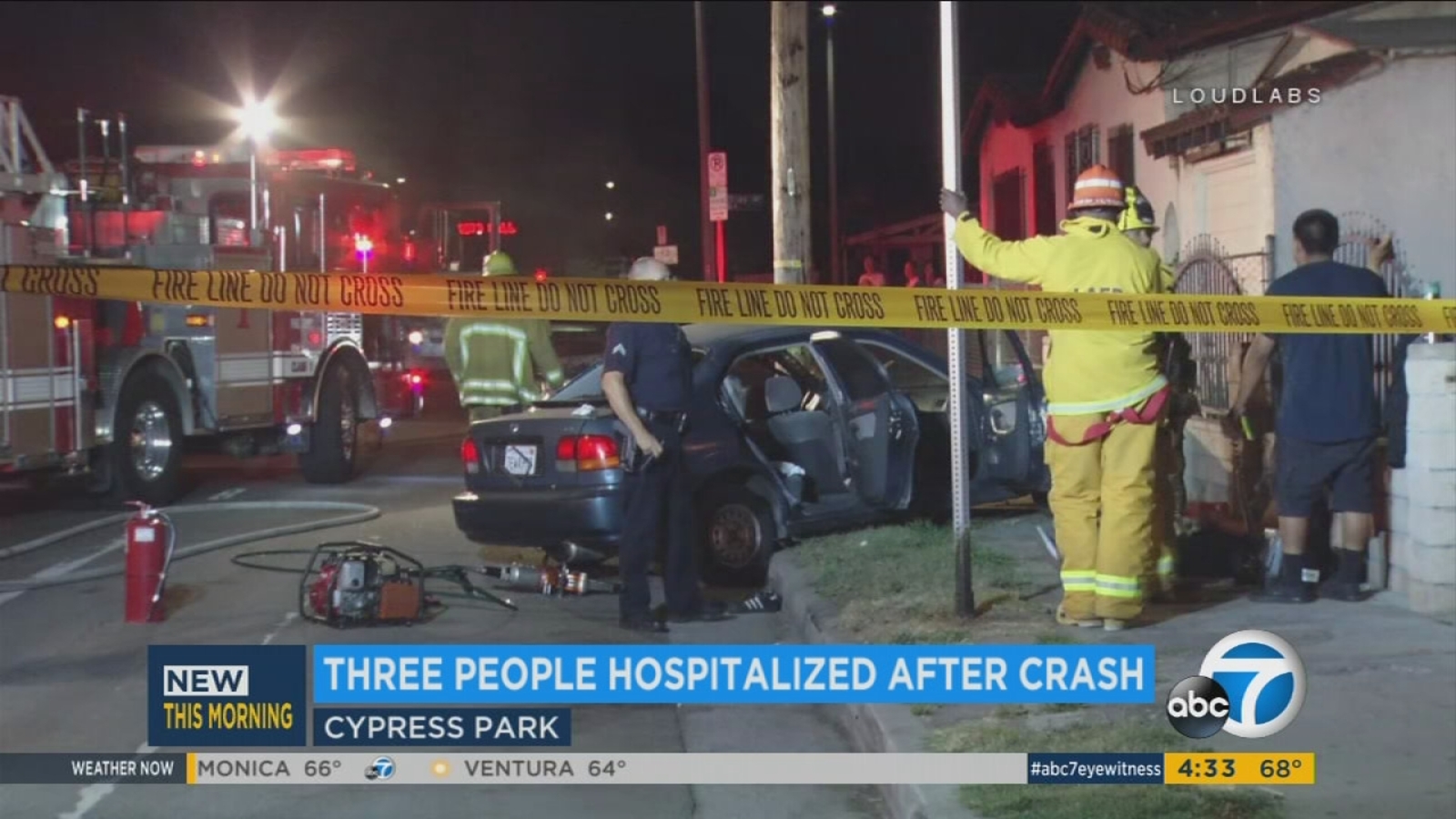 3 hospitalized in overnight Cypress Park crash ABC7 Los Angeles