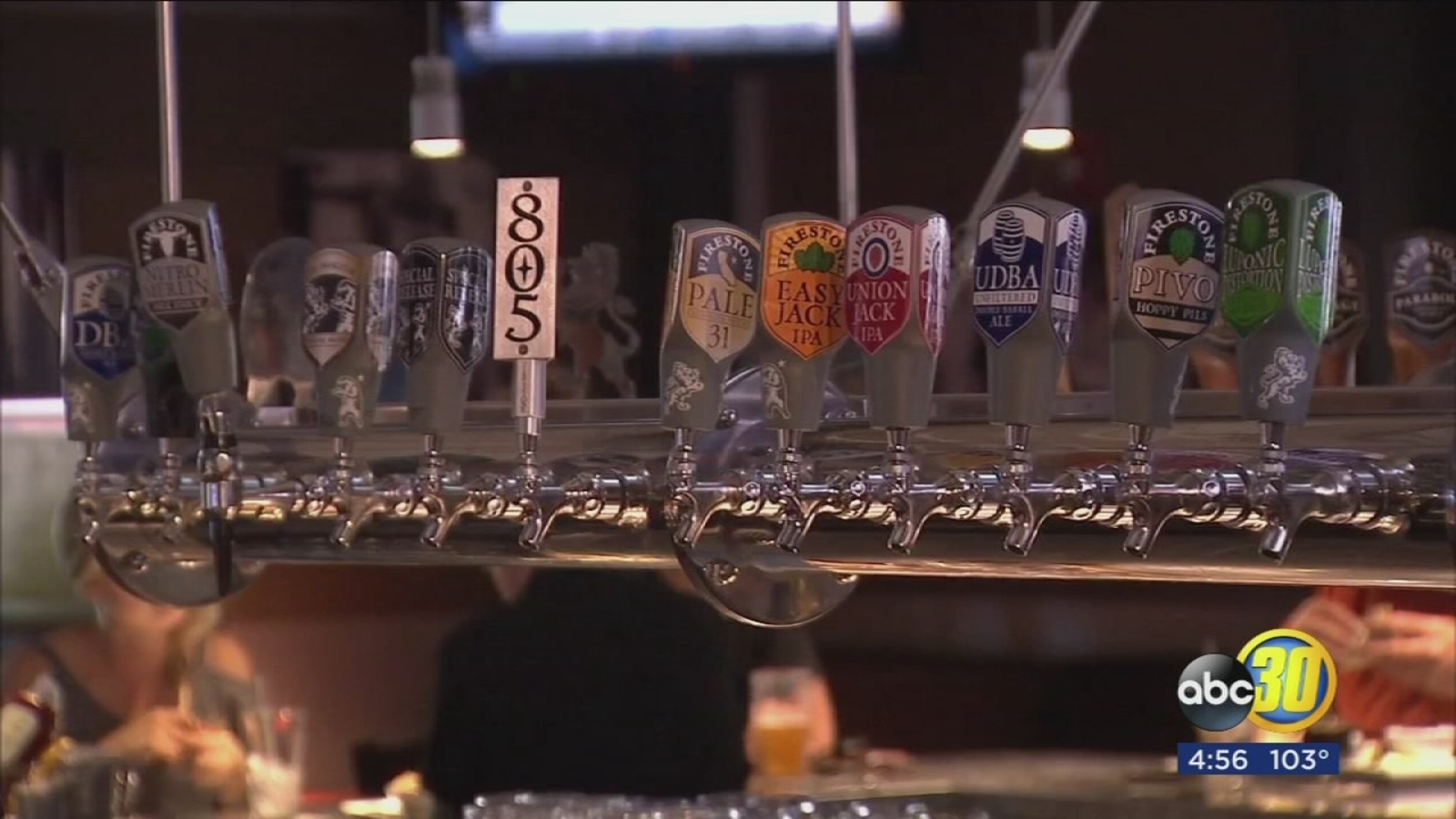 People escaping the heat at Paso Robles brewery with beer tasting's