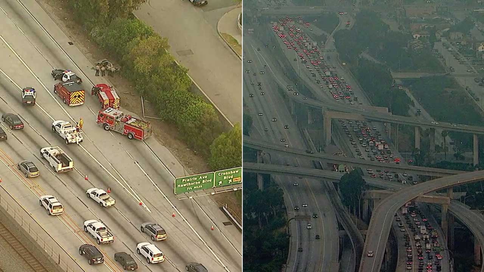 Chase suspect caught after crashing on 105 Freeway in Hawthorne - ABC7 ...