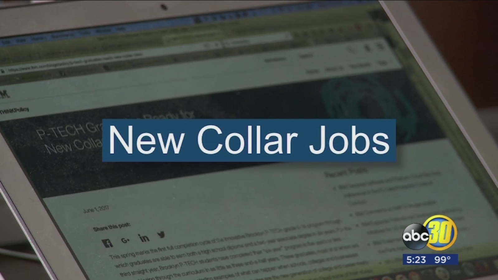 Blue, White, and now New Collar jobs ABC30 Fresno