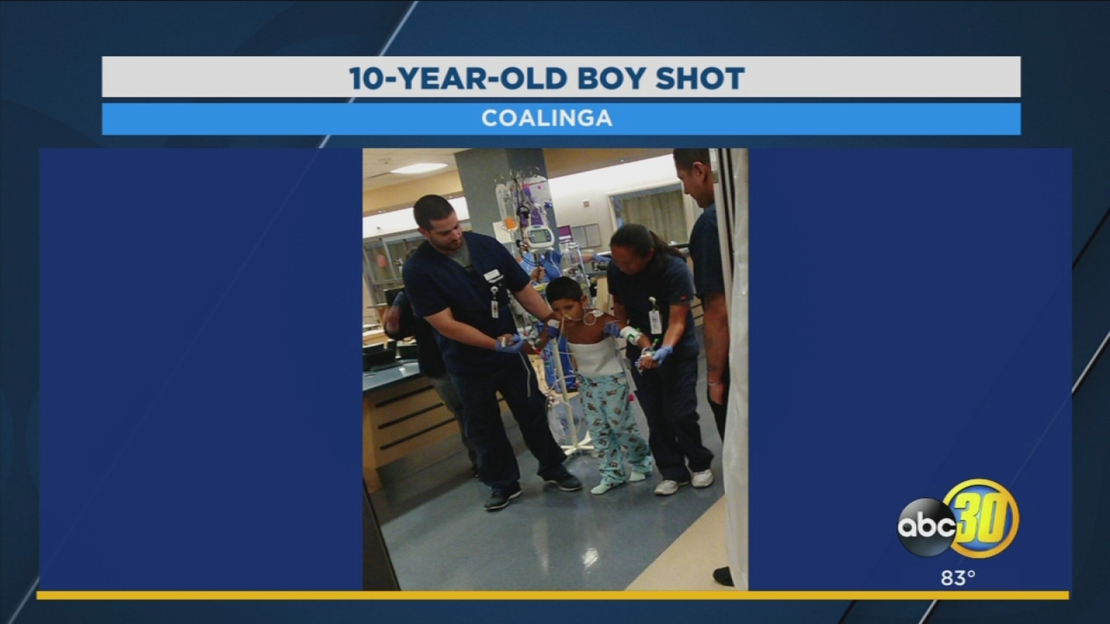 Family posts photo of Coalinga boy recovering in hospital after