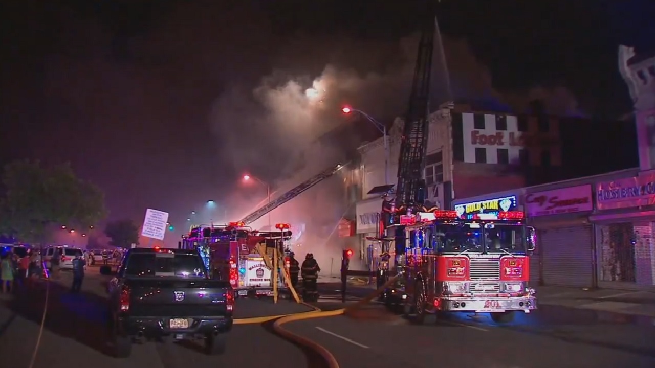 7-alarm fire rips through row of businesses in Passaic