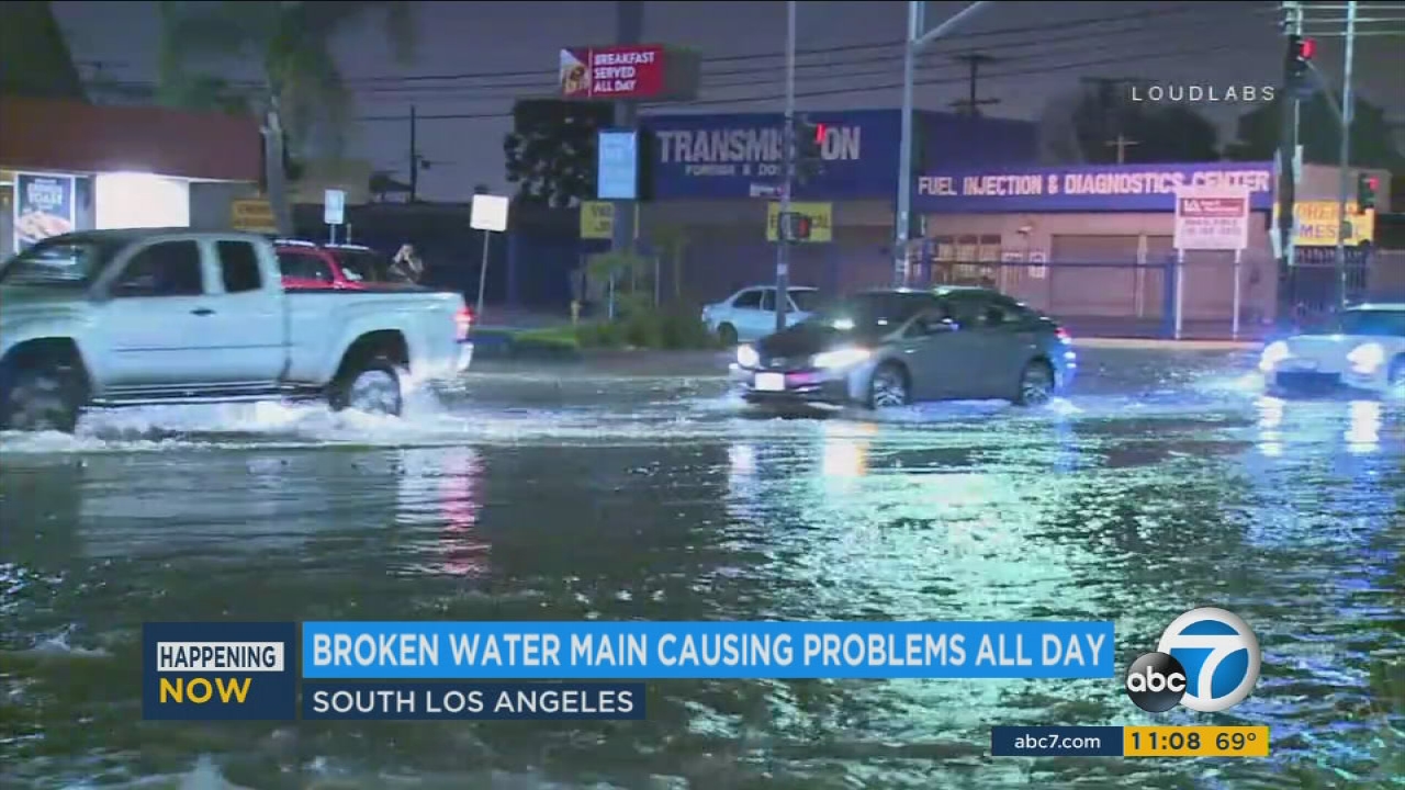 South LA streets flooded due to 24-inch water main break